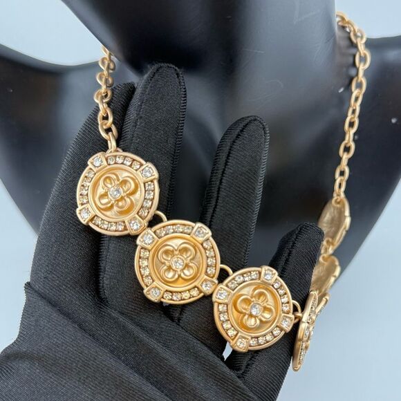 Southern Living Gold-Tone Medallion Statement Necklace - Picture 6 of 8